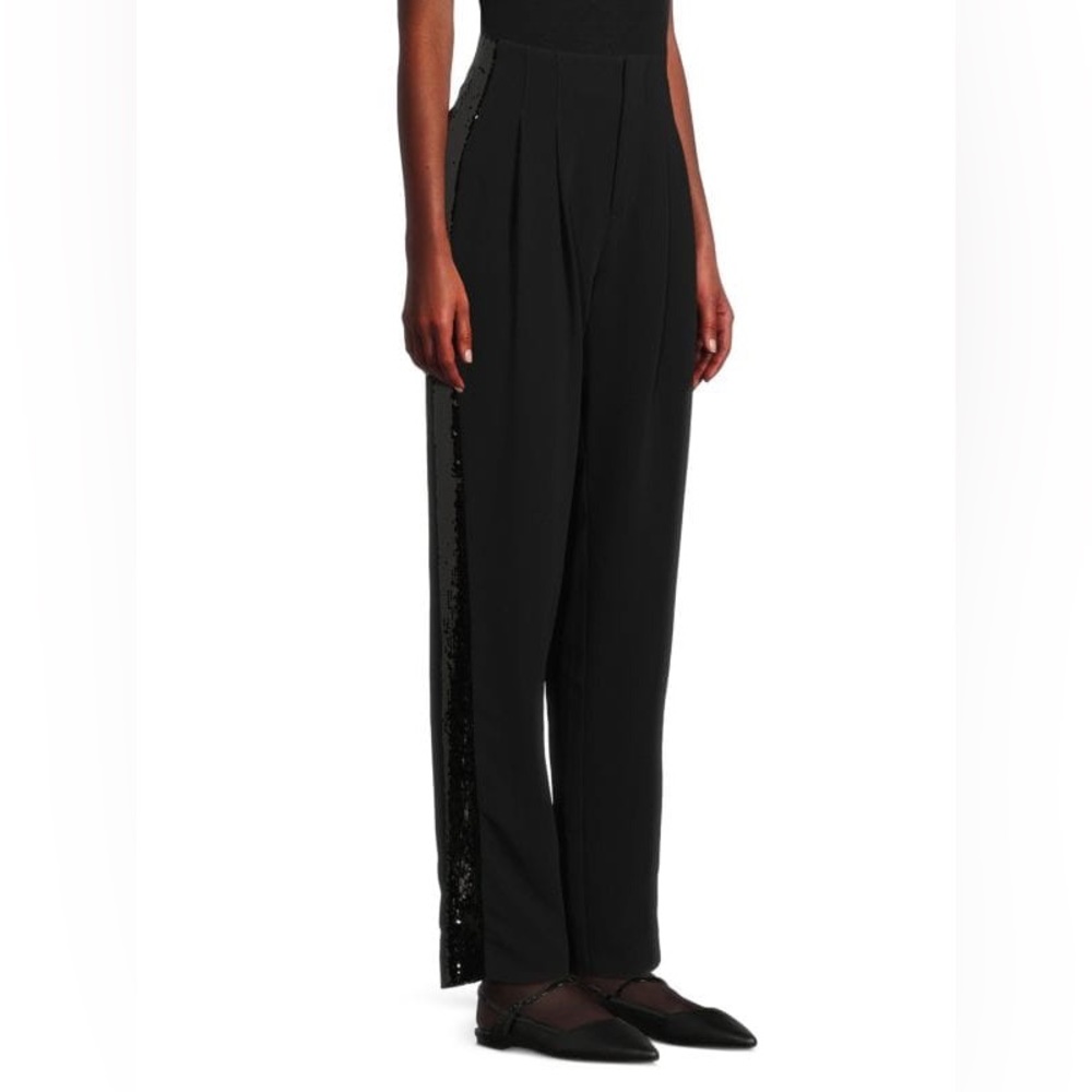 CINQ À SEPT Ruthy Sequin Wide Leg Trousers size 2 (fit size 4 also)